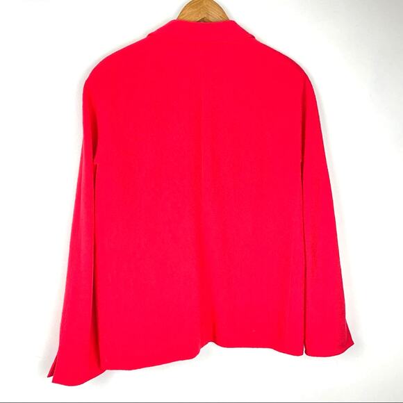 Escada | Bright Orange Blazer Wool Blend Structured Coral 6 - Picture 2 of 9